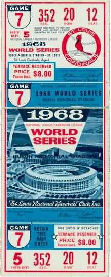 1968 World Series Game 7 Ticket